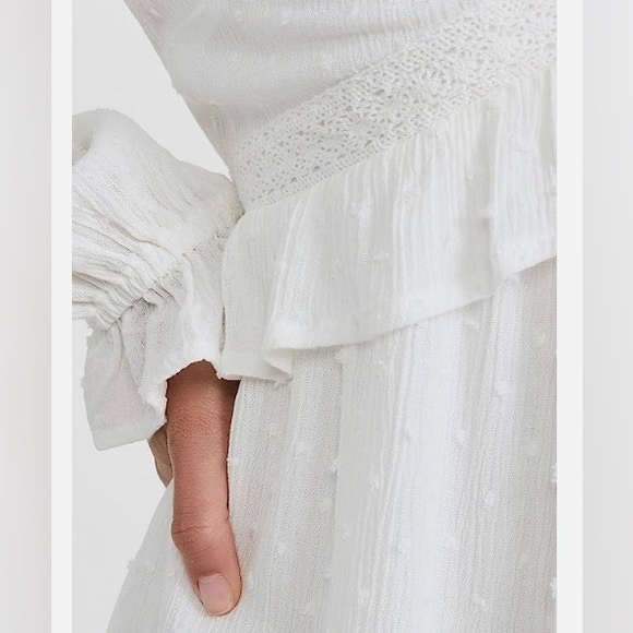 PAIGE Odelise Long Sleeve Boho Dress size small white - Picture 5 of 6